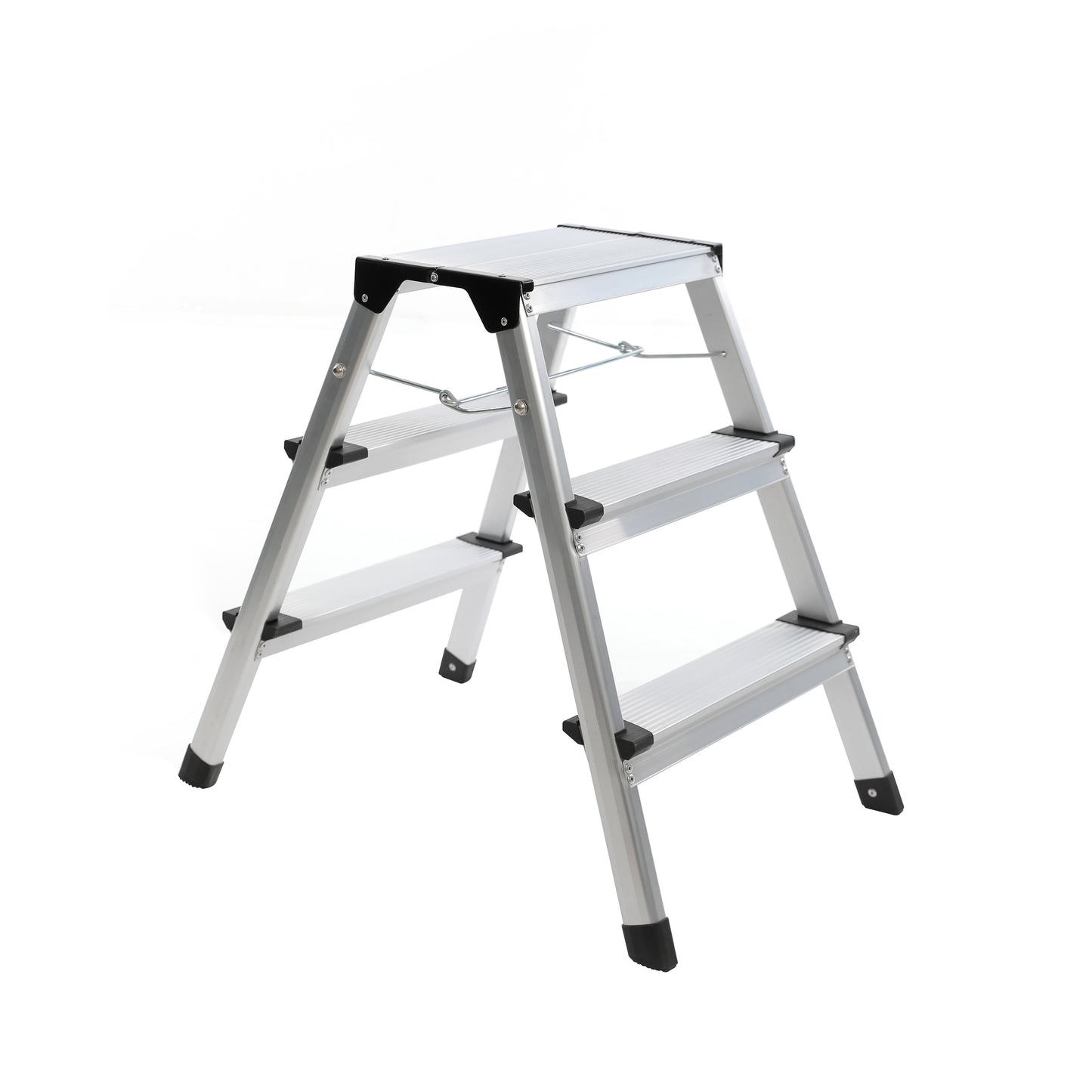 Marchepied aluminium 3 marches pliable — léger 2,7 kg, charge 150 kg, conforme EN 14183 — MOQ 200