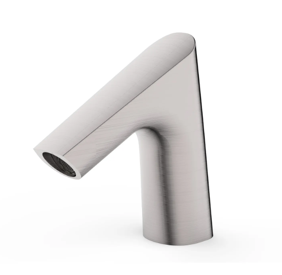Robinet lavabo AUTOMATIQUE infrarouge CHROME BROSSÉ — sans contact, certifié CE — MOQ 200
