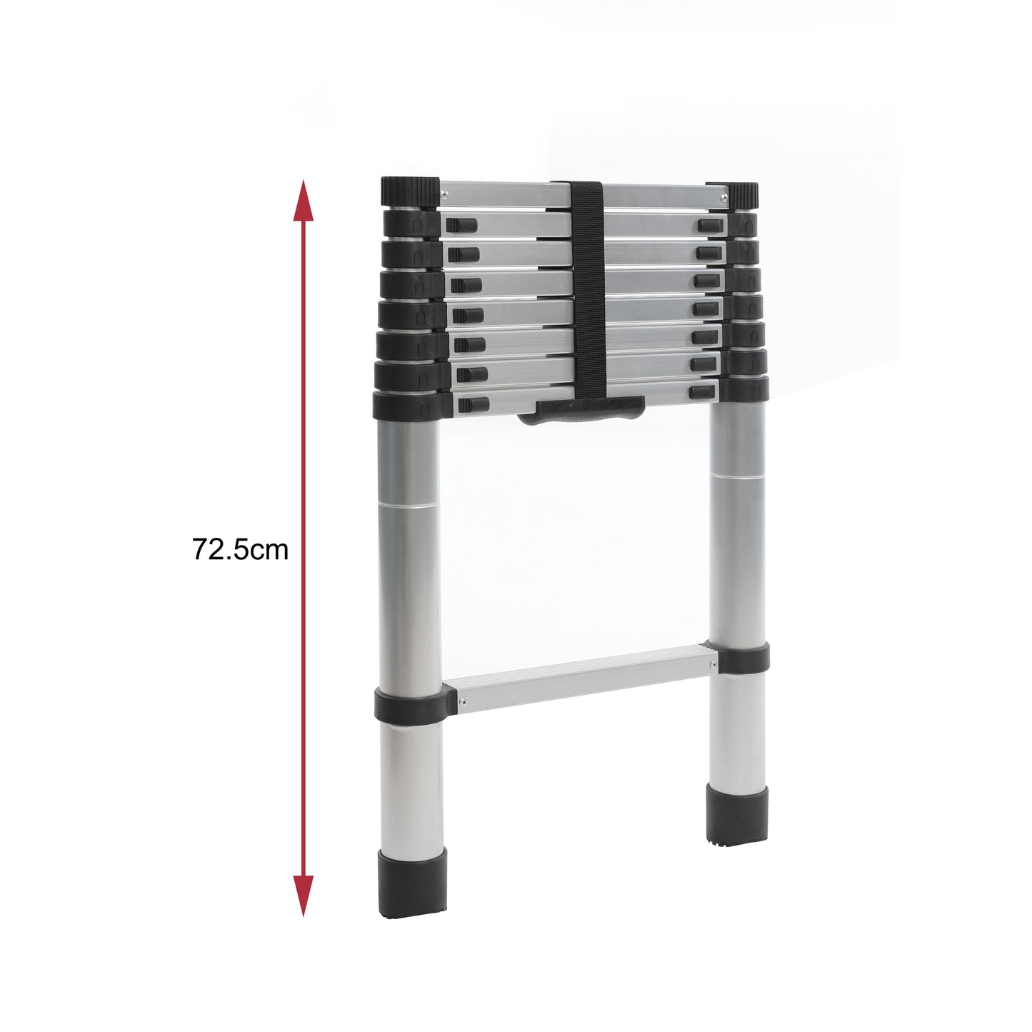 Échelle télescopique aluminium 2,6 m — ultra-compacte, charge 150 kg, conforme EN 131-6 — MOQ 200