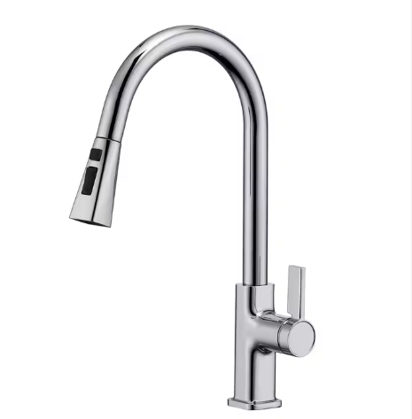 Robinet cuisine col de cygne avec DOUCHETTE EXTRACTIBLE — chrome ou noir mat — MOQ 500