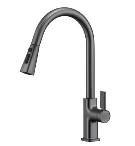 Robinet cuisine col de cygne avec DOUCHETTE EXTRACTIBLE — chrome ou noir mat — MOQ 500