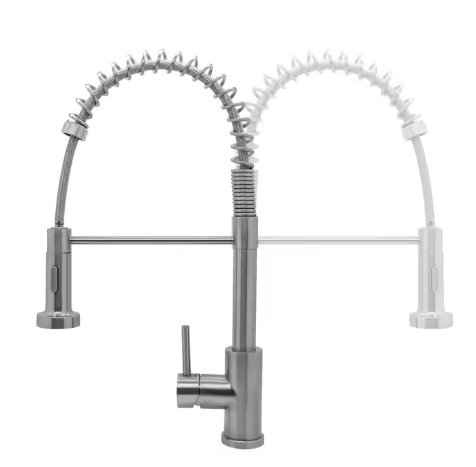 Robinet cuisine PROFESSIONNEL ressort + douchette pistolet — style chef — MOQ 100