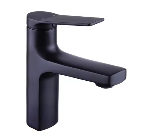 Robinet lavabo design fluide — 3 finitions au choix : chrome, chrome brossé, noir mat — MOQ 500