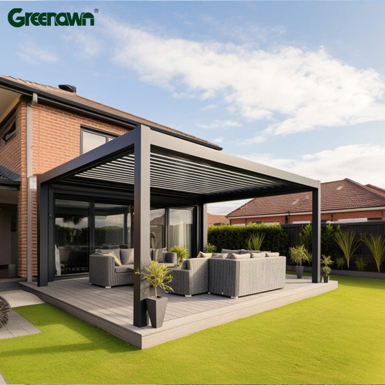 Pergola Bioclimatique en Aluminium Premium – Villa Pergola 2.0 – Motorisée avec Éclairage LED