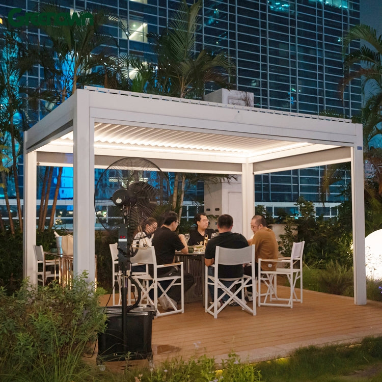 Pergola Bioclimatique en Aluminium Premium – Villa Pergola 2.0 – Motorisée avec Éclairage LED