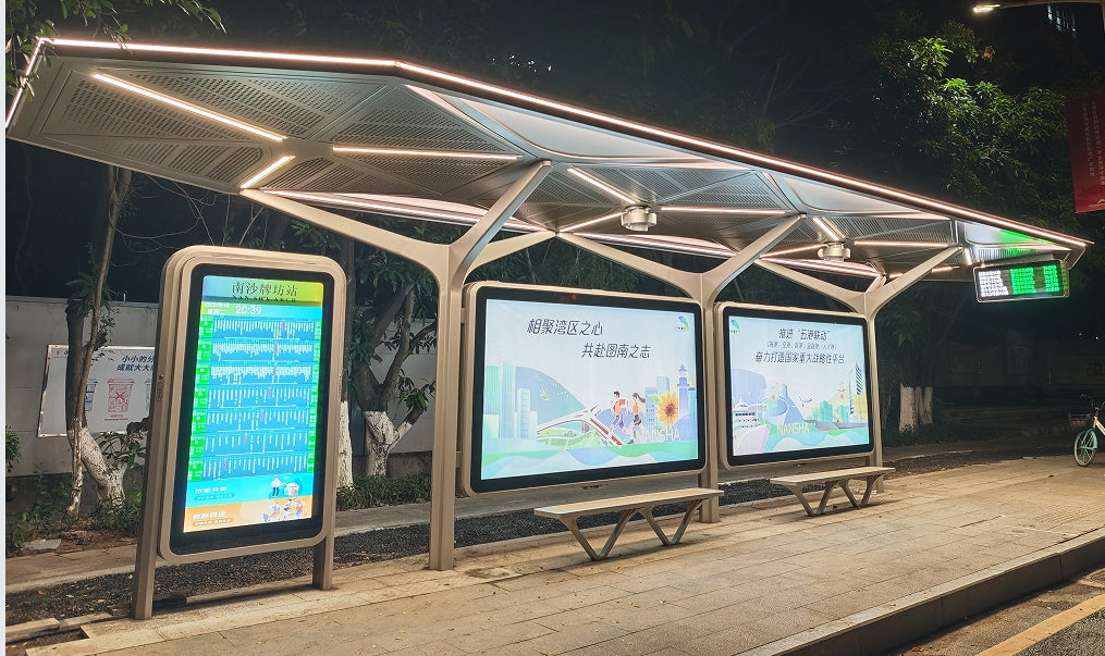 Abribus DESIGN avec éclairage LED intégré — inox traité résistant au sel marin — MOQ 1