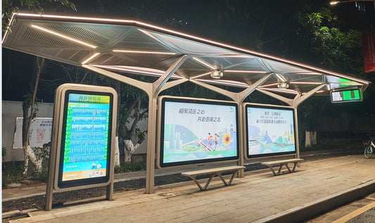 Abribus DESIGN avec éclairage LED intégré — inox traité résistant au sel marin — MOQ 1
