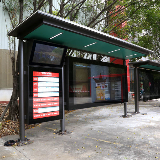 Abribus avec ÉCRAN LCD 4K HD — solution DOOH publicité digitale extérieure — MOQ 1
