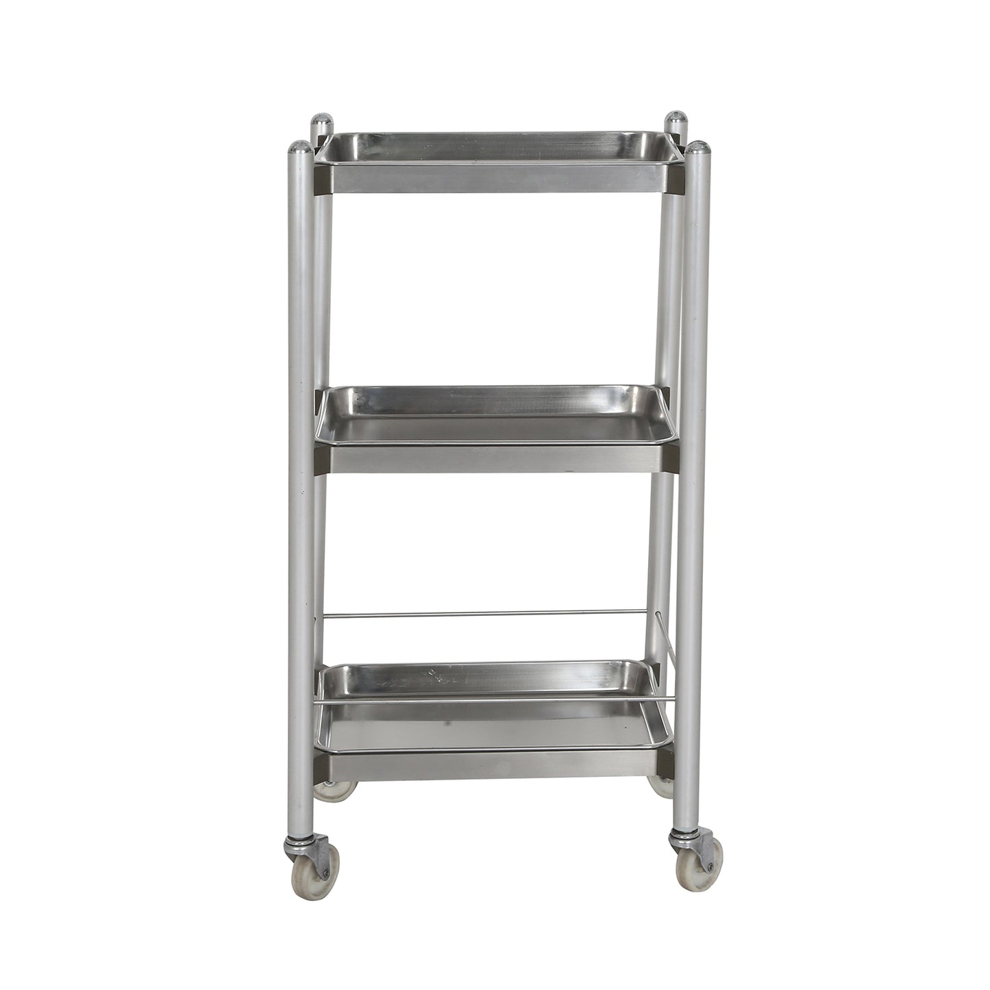 Chariot INOX 3 niveaux pliable sur roulettes — desserte pro multi-usages — MOQ 20