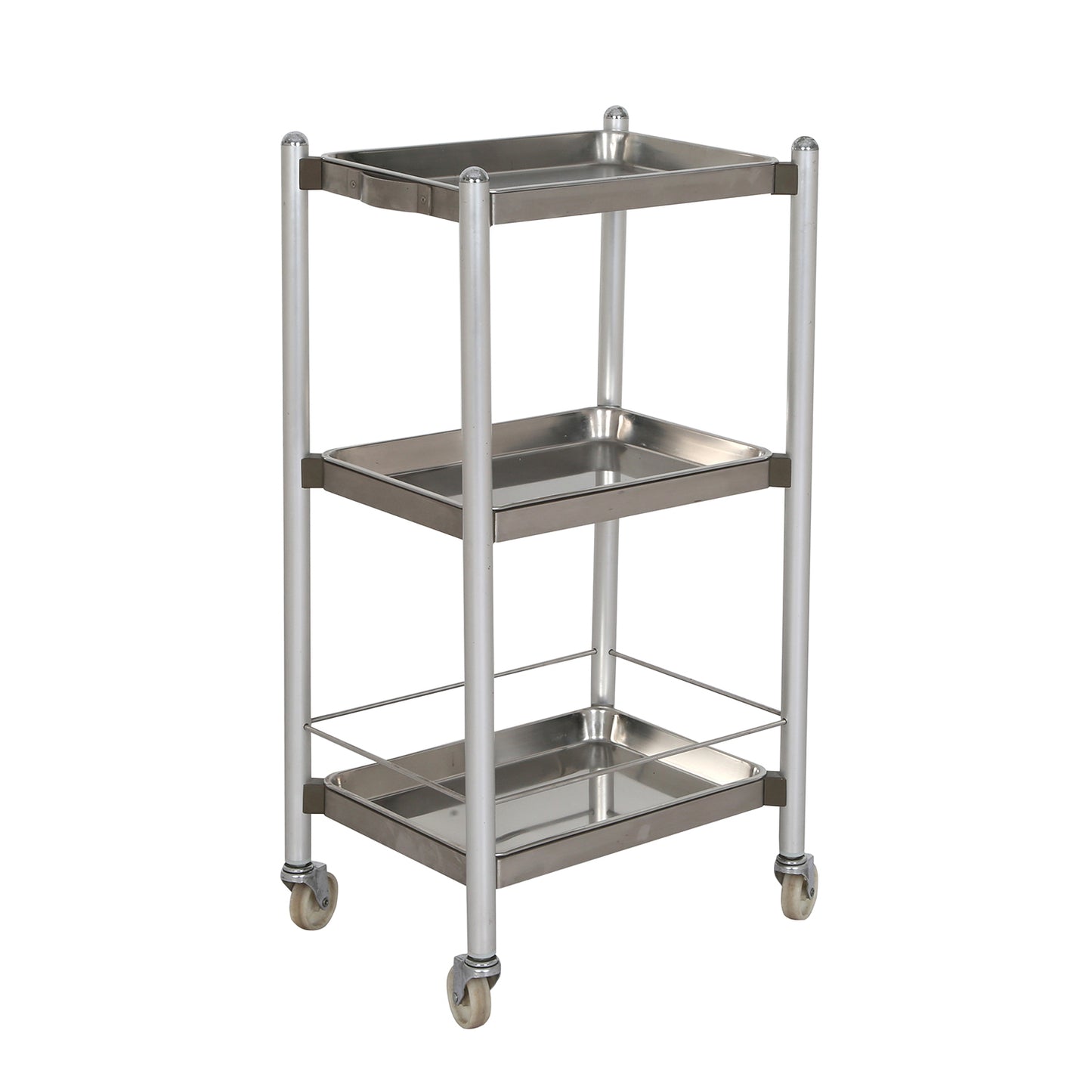 Chariot INOX 3 niveaux pliable sur roulettes — desserte pro multi-usages — MOQ 20