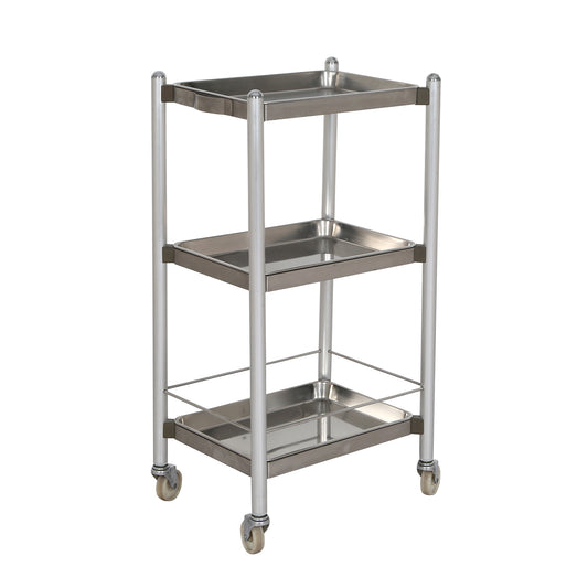 Chariot INOX 3 niveaux pliable sur roulettes — desserte pro multi-usages — MOQ 20