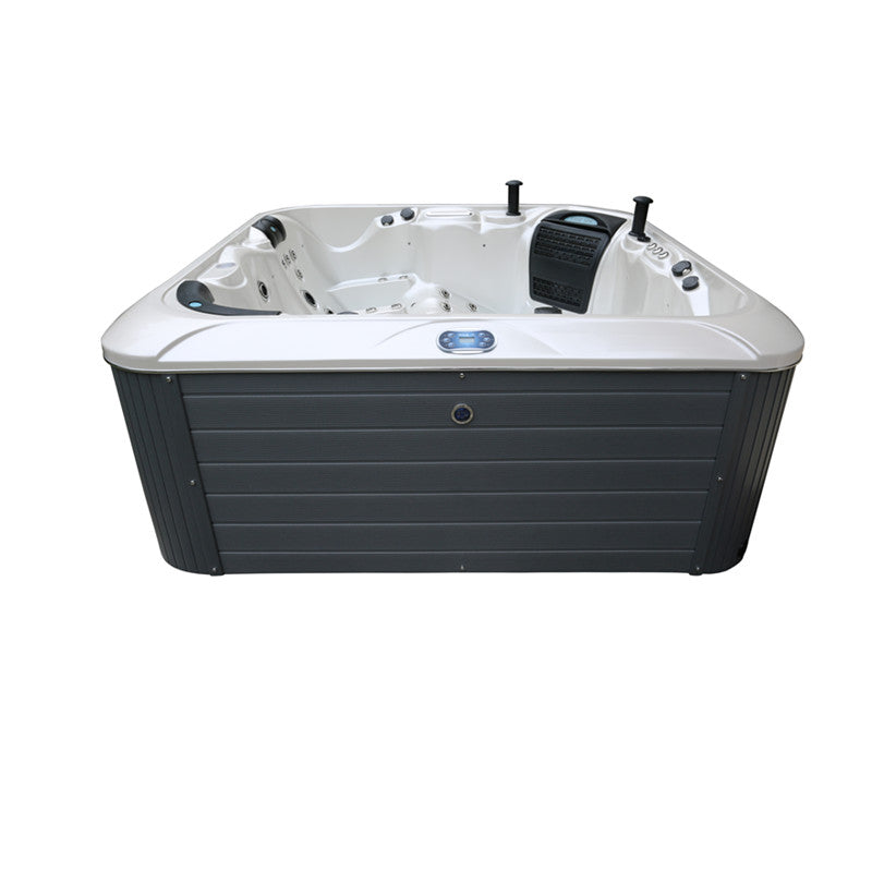 Spa extérieur 7-8 places 230×230 cm — 77 jets, système Balboa, double pompe 3 HP, coque acrylique — MOQ 1
