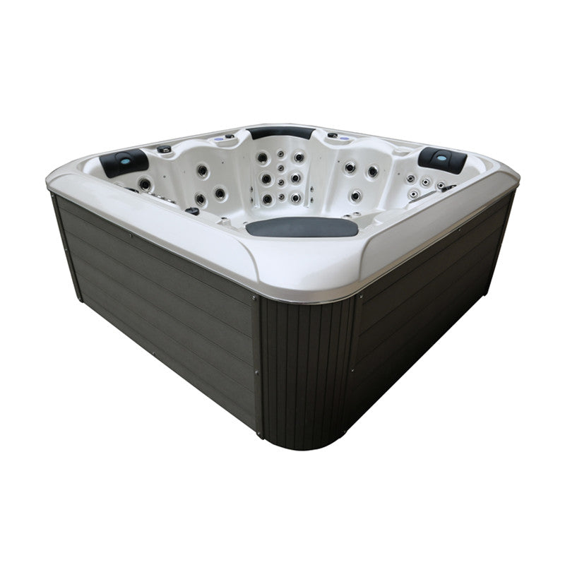 Spa extérieur 7-8 places 230×230 cm — 77 jets, système Balboa, double pompe 3 HP, coque acrylique — MOQ 1