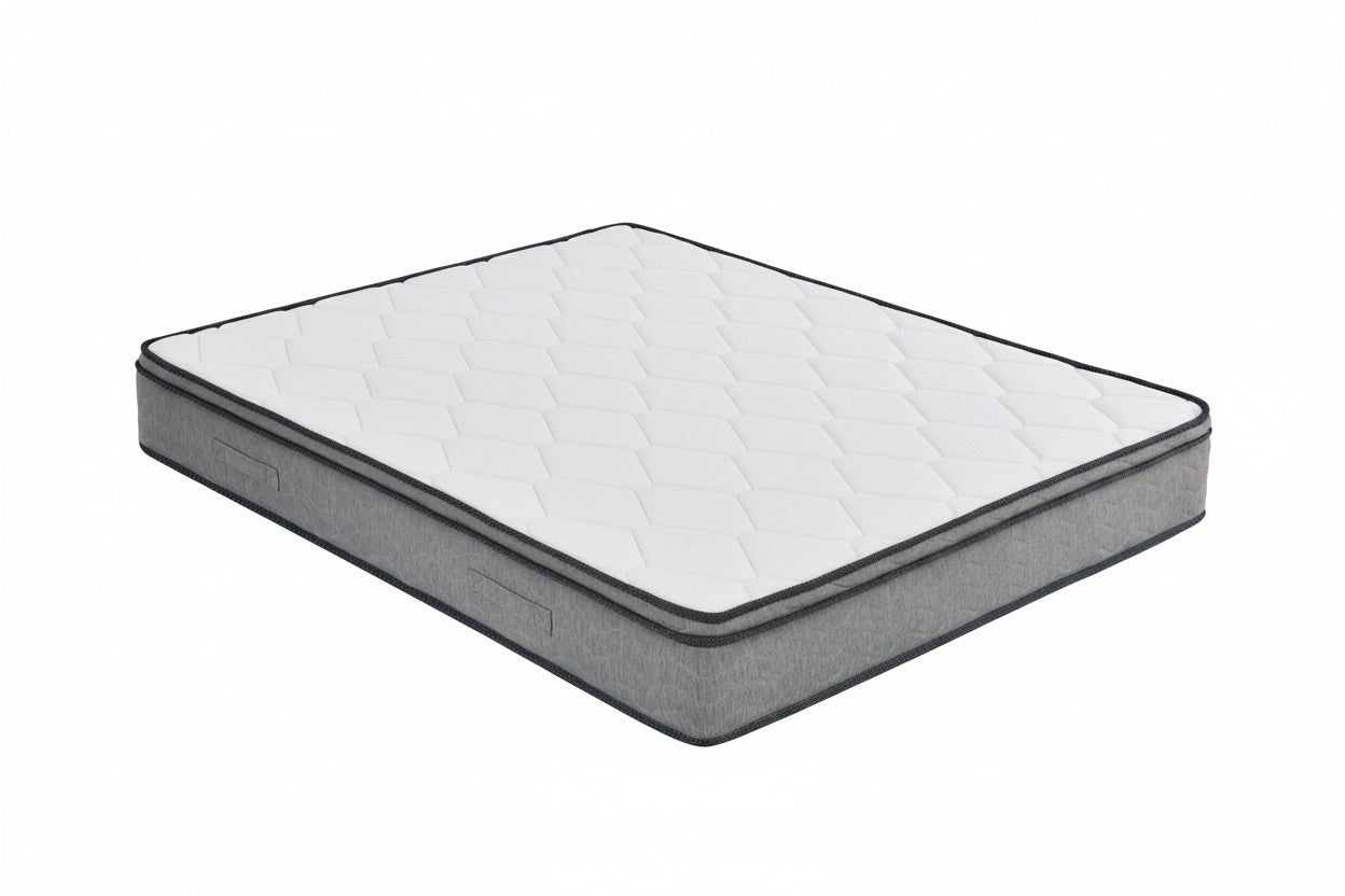 Matelas à ressorts ensachés 160×200 cm — épaisseur 24 cm, mousse HD + bordure renforcée, conditionné enroulé — MOQ 50